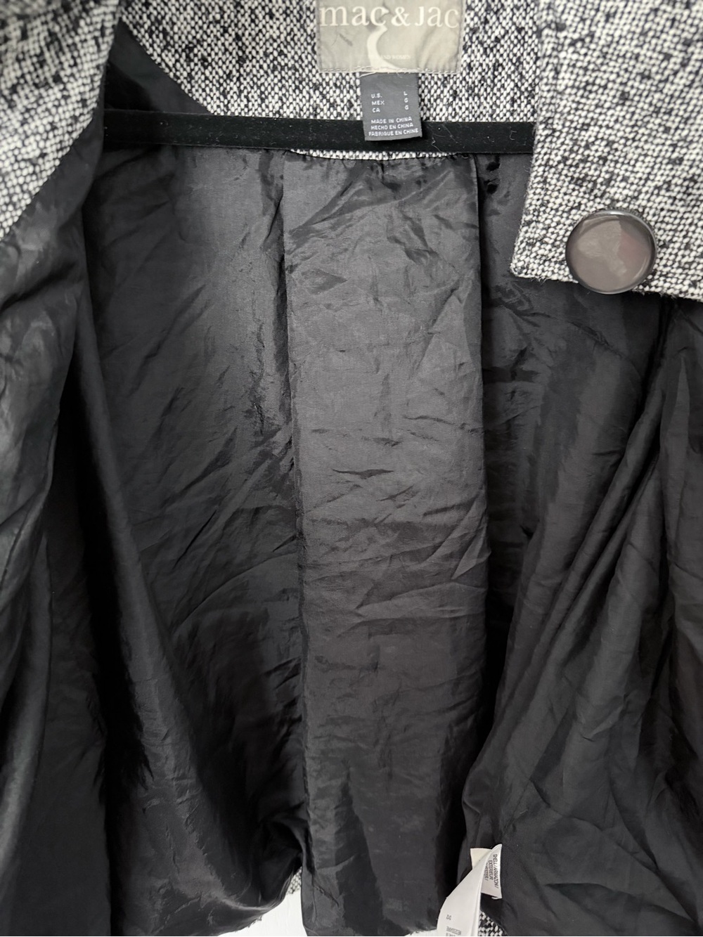 mac & jac Black and White Tweed Button-Front Jacket - Picture 13 of 16